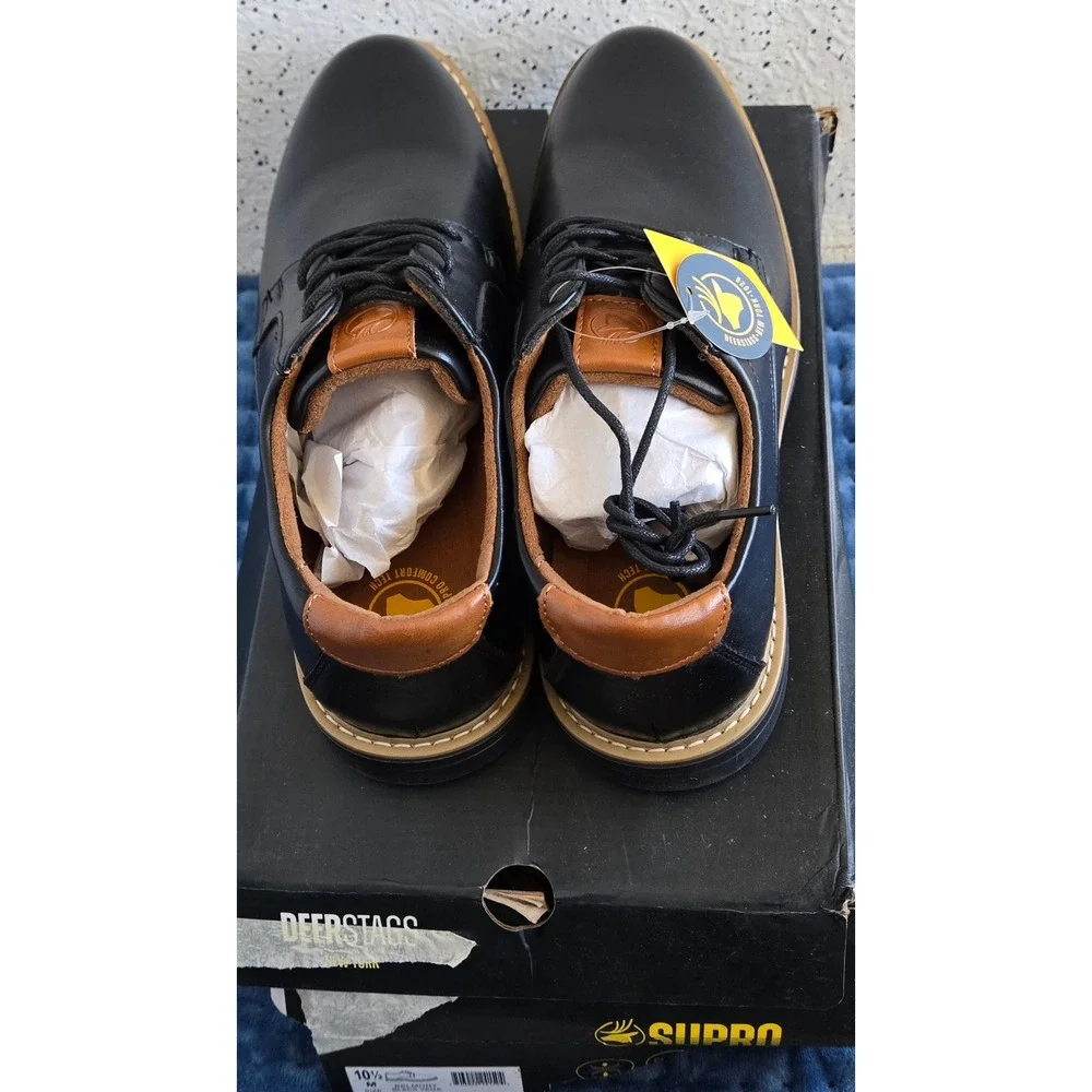 Deer Stags‎ Belmont Mens Black Vega Dress Shoes Comfort Oxford 10.5 M NEW